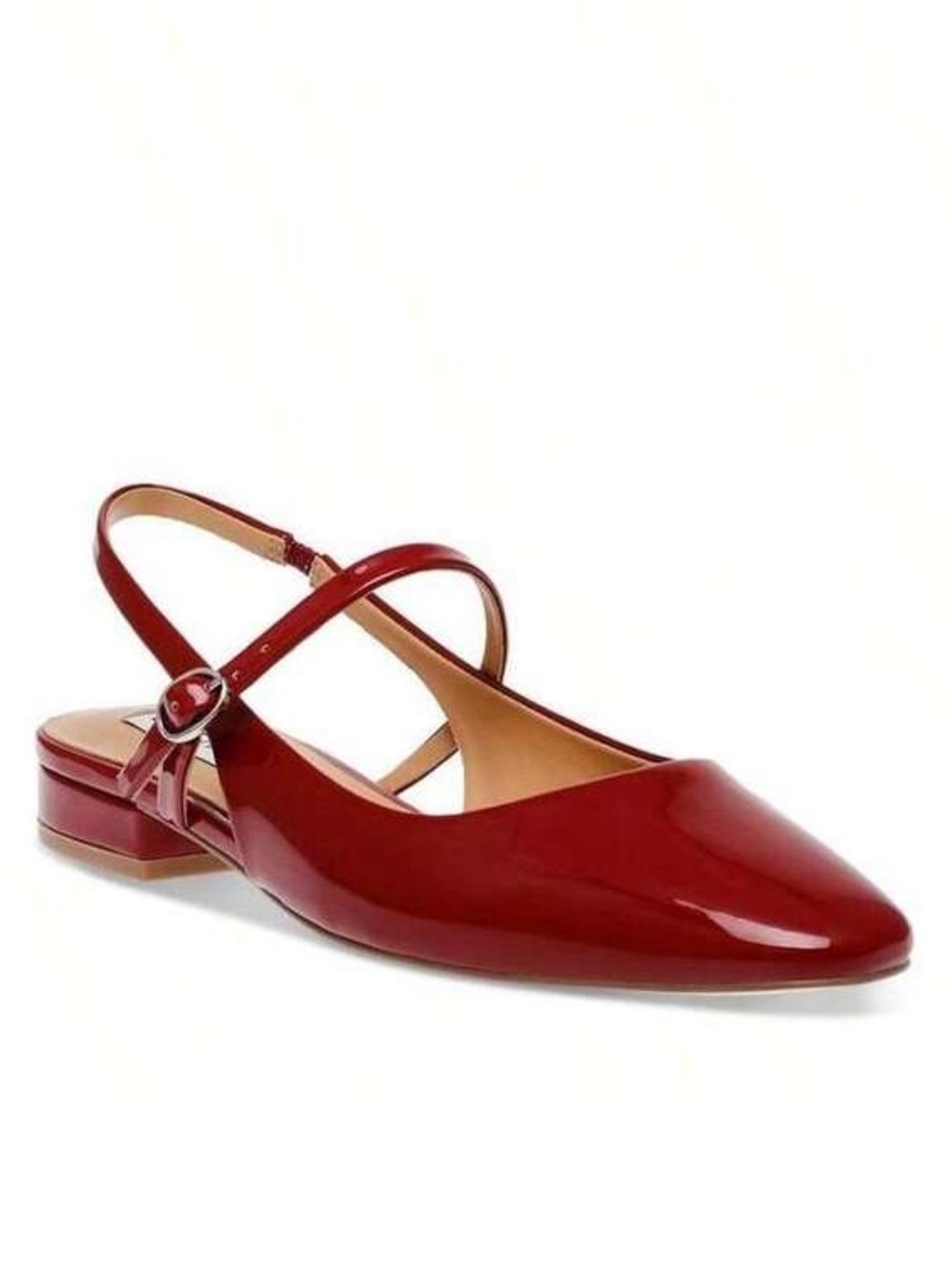 NEW Steve Madden Slingback Patent Leather Pointed - Round Toe Flats - Red